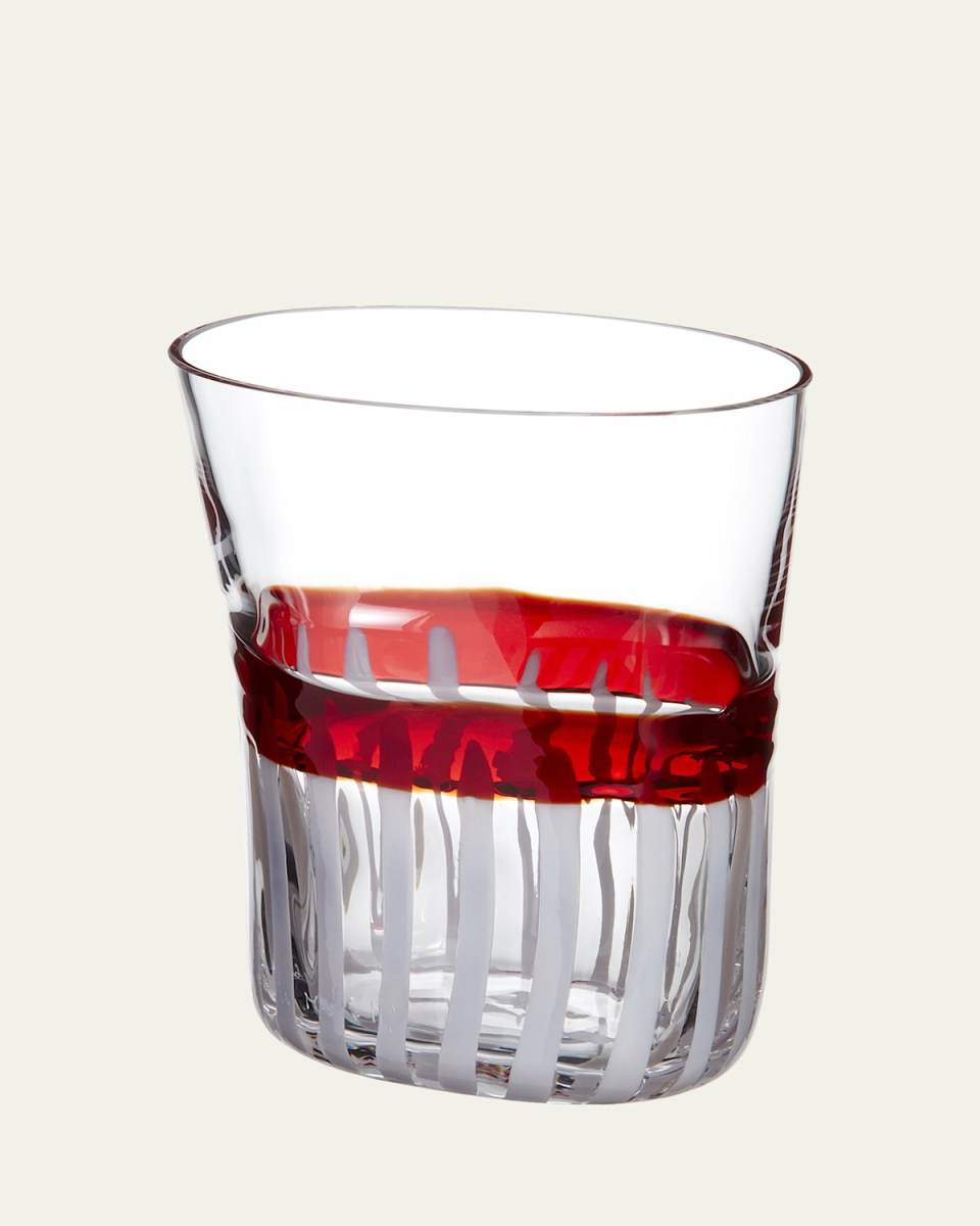 Bora Drinking Glass, Red/White